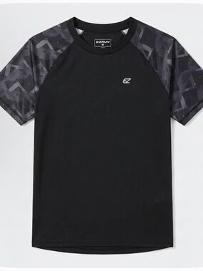 EZRUN Athletic Short Sleeve Shirt, Men’s M, Black Gray